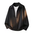thumbnail image 4 of Hulanddfd Mens Jacket Zip Up Colla Bomber Coat, Long Sleeve Casual Outerwear with Pockets & Ribbed Hem, Daily Wear, 4 of 9