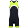thumbnail image 3 of Alvivi Mens One Piece Swimsuit Wetsuit Sleeveless Zip Up Bodysuit Bathing Suit Sport Unitard Beachwear Fluorescent Green M, 3 of 7