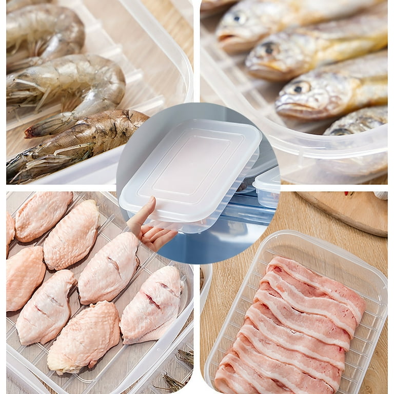  2 Pack-Plastic Bacon Keeper with Lids Airtight, Deli