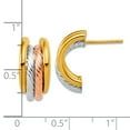 thumbnail image 2 of 14k With Rhod Rose Gold Plat Polished Twisted J-hoop Post Earrings 16x16.5mm Wide 7.7mm Thick Hoop Earring for Women, 2 of 2
