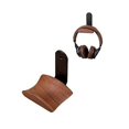 thumbnail image 1 of Headphone Hook Holder, Hanging Bracket, Headphone Stand, Hook, Wall Mount, Walnut Wood Headphone Holder For Headphones, Studio And Pc Gamin, 1 of 4