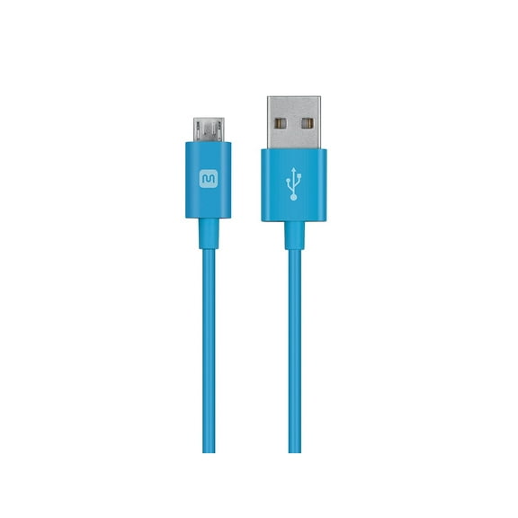 Monoprice USB Type-A to Micro Type-B Cable - 10 Feet - Blue | 2.4A, 22/30AWG - Select Series