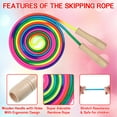 thumbnail image 4 of Becaristey Adjustable Wooden Jump Rope Multiple Strands And Braided For Durability Kid Friendly Rope Adjustable, 4 of 6