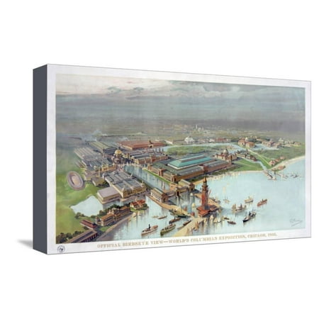 - Official Birdseye View. World's Columbian Exposition, Chicago, 1893 Stretched Canvas Print Wall Art