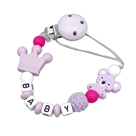 CCOCC Pacifier Clip,Safe Material Pacifier Clips Baby Girl,Soft Silicone Baby-Friendly Pacifier Holder,Purple