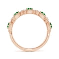 thumbnail image 2 of ANGARA Natural Art Deco Style Emerald Scalloped Anniversary Ring in 14K Rose Gold for Women (Size-2.4mm) | May Birthstone, Birthday, Anniversary, Jewelry Gift for Women | Natural Emerald Ring, 2 of 9