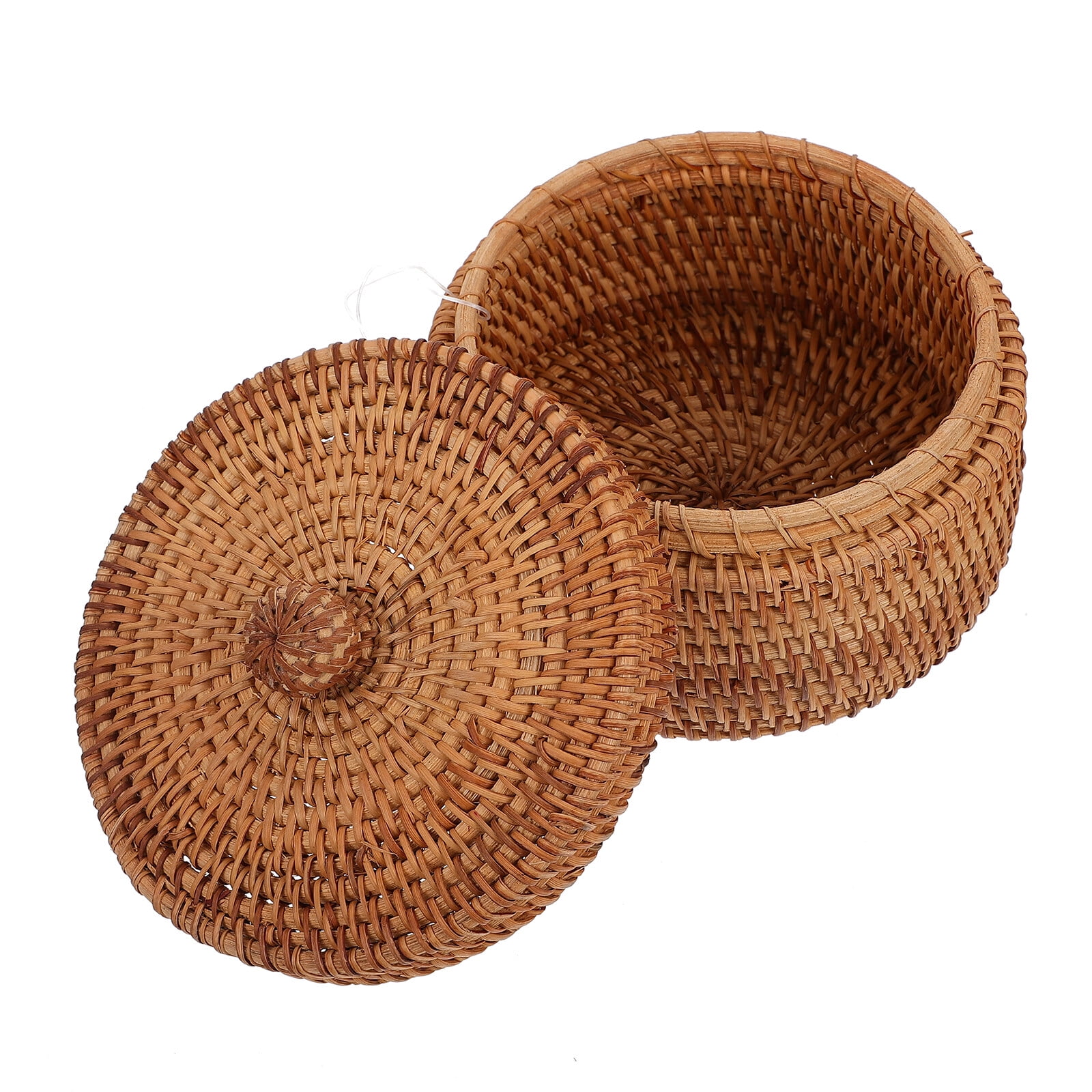 Handmade Rattan Small Box With Lid For Bulk Sundries Organizer Vintage  Straw Basket Jewelry Case Co