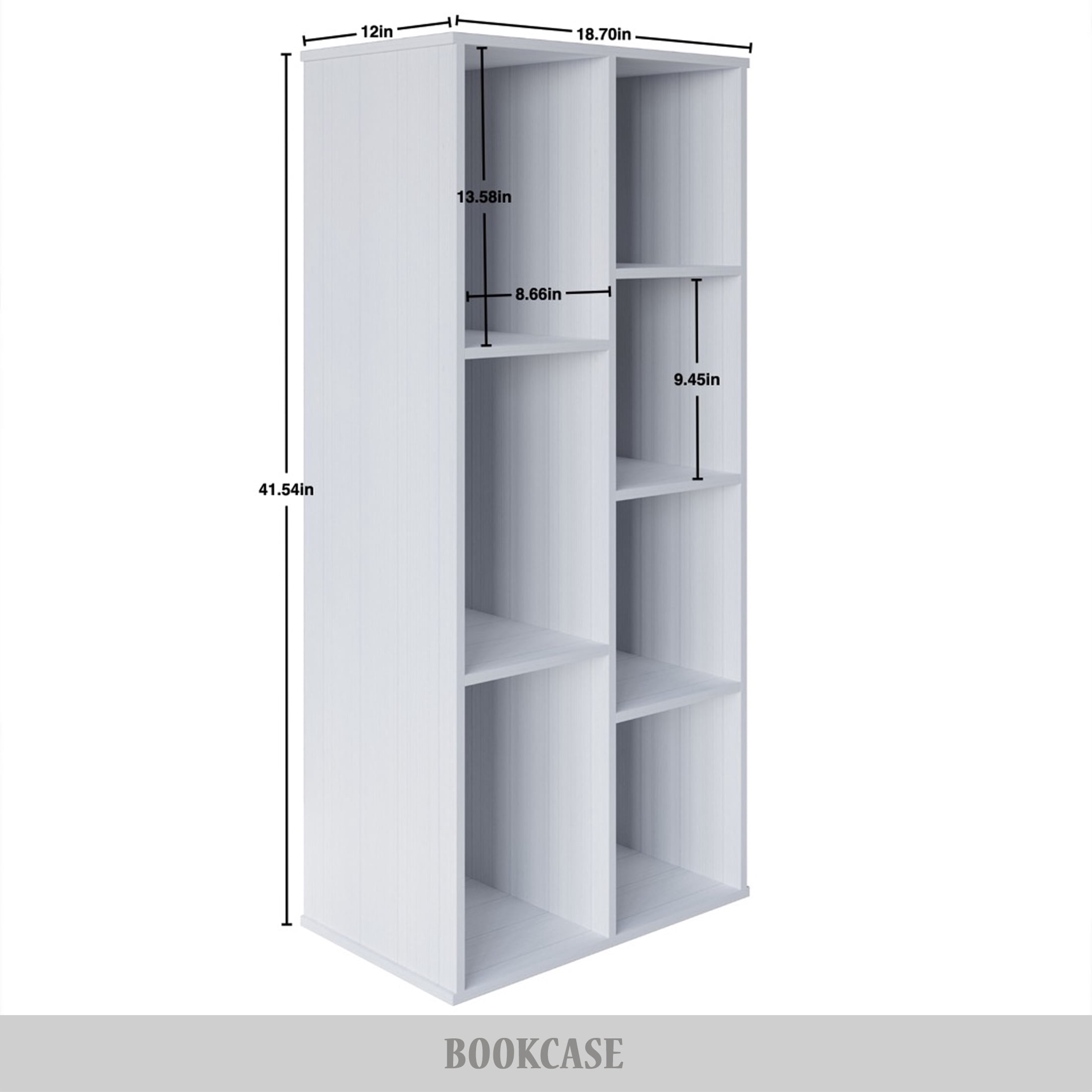 Castle Place Simple 7-Cube Open Shelf Bookcase, White
