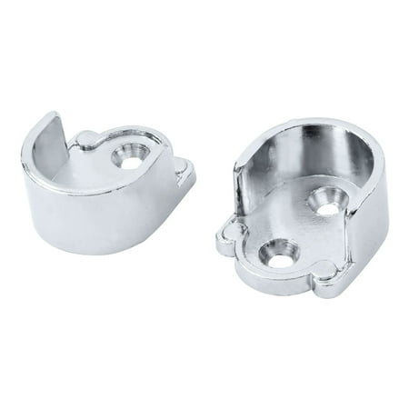

Wardrobe Cupboard Closet Rod Flange Bracket Support Hanger Silver Tone 2pcs