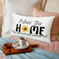 thumbnail image 5 of Sunflower Summer Throw Pillow Cover, Blessed This Home Pillow Cover Housewarming Gift New Home Waist Pillowcase for Bed Couch, Inspirational Gifts Living Room Bedroom Decor Cushion Cover -06, 5 of 5