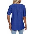thumbnail image 3 of Womens Shirts Casual V Neck Tshirts Puff Short Sleeve Summer Tops Tunic Blouseslarge, 3 of 4