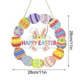 thumbnail image 3 of Easter Decoration Door Hanging, 10.6" Wooden Wreath Pendant for Front Porch and Holiday Decor, Seasonal Welcome Sign, 3 of 8