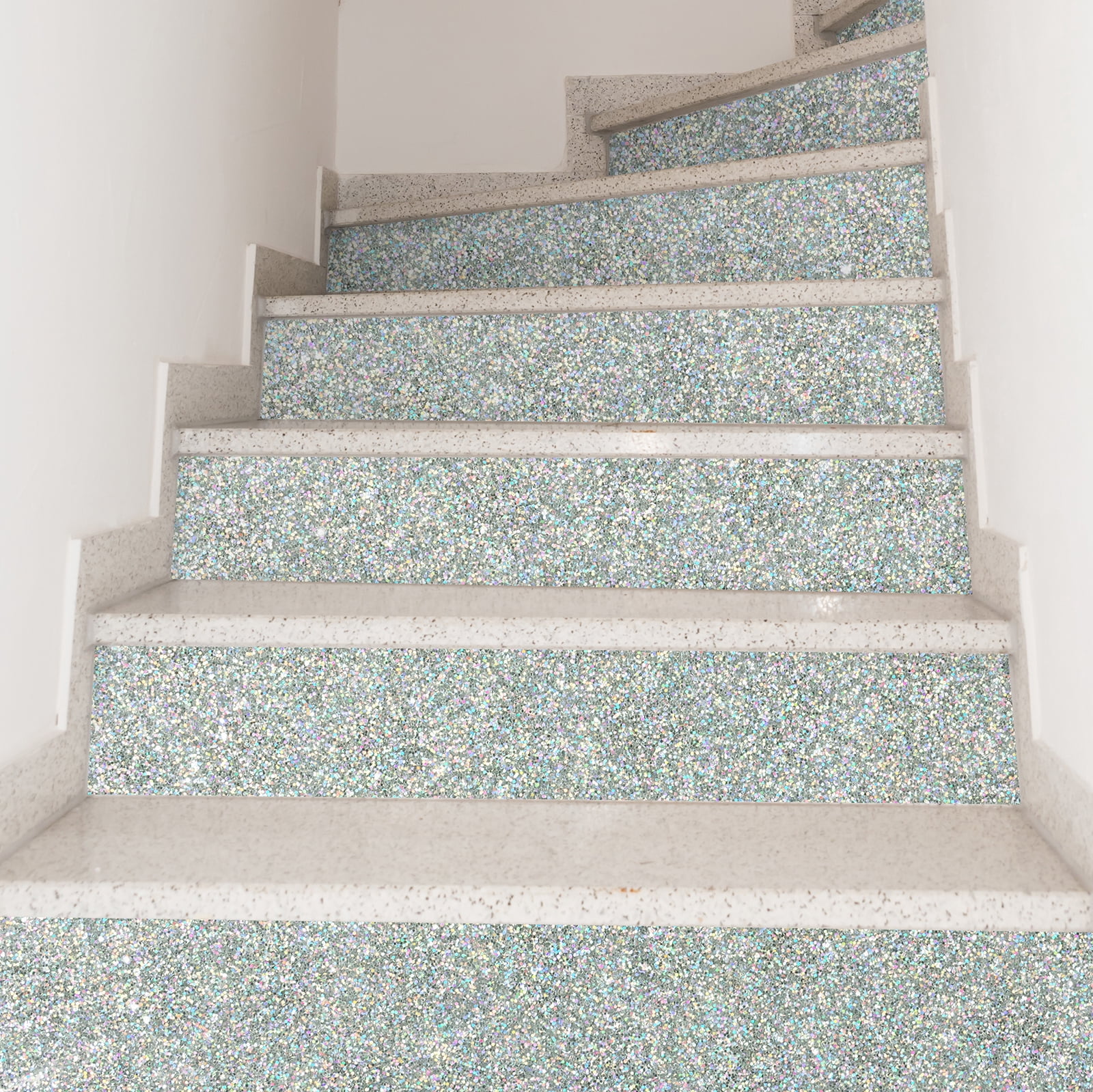 CHIHUT Peel and Stick Silver Holographic Glitter Contact Paper for Countertop Waterproof Removable Sparkle Glitter Fabric Wallpaper Self Adhesive Wall Paper for Cabinets Kitchen 15.7''x236''