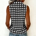 thumbnail image 6 of Lcziwo Peter Pan Collar Shirt for Women Dressy Summer Business Work Blouses Gingham Sleeveless Button Down Tank Top Black,S, 6 of 9