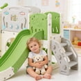 thumbnail image 5 of Shengchao Trade 11 in 1 Toddler Slide, Kids Slide for Toddler Age 1-3 with Basketball Hoop, Kids Slide Playset Structure, Toy Storage Organizer for Toddlers, Kids Climbers Playground,Green, 5 of 13