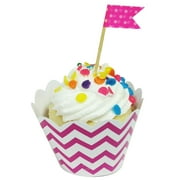 Wrapables® Standard Size Chevron Cupcake Wrappers (Set of 20), Hot Pink