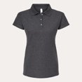 thumbnail image 5 of Tultex Women’s Short Sleeve Polo Shirt, 50/50 Cotton Polyester, Sport Pique Knit, Heather Charcoal, L, 5 of 5