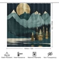 thumbnail image 2 of 4 Pcs Shower Curtain Sets Illustration of Mountains, Trees And Lake in The Moonlight Rug Toilet Lid Cover And Non-Slip U Shape Mat Mountain Landscape Boho Colorful Abstract Farmhouse Bathroom Set, 2 of 8