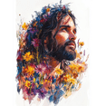 thumbnail image 1 of Qisvanset 12x16 Inch Jesus Wildflower Canvas Wall Art, Colorful Watercolor Biblical Floral Painting, 1 of 8