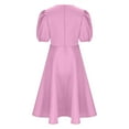 thumbnail image 4 of CEHVOM Women Fashion Solid Color Round Neck Large Skirt Hem Waist Retraction Dress Sale, 4 of 6