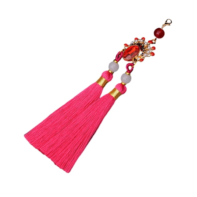 Colgante de borla para maquillaje facial, decoración de coche de ópera, accesorios colgantes con perlas de imitación, decoración Hanfu