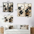 thumbnail image 4 of Designart "Poppy Flowers in Navy Blue and Gold I" Poppy Framed Wall Art Set Of 2 - Blue Floral Framed Canvas Set For Living Room Decor, 4 of 7