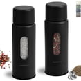 thumbnail image 1 of Salt and Pepper Grinder Set Manual, Salt and Pepper Mill with Ceramic/Stainless Steel Core, External Adjustable Coarseness, Refillable, Durable (2 Packs, Black), 1 of 5