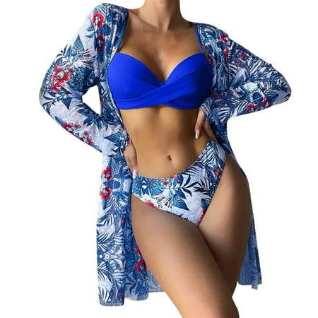 Zuesphe Womens Swimsuits Bikini Top Womens Bathing Suits Tummy Control Ladies Swimwear Two Piece Tankini Swimsuits Flounce Halter Clearance Sales