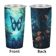 thumbnail image 4 of Wildflowers Butterfly Tumbler Print 20oz Stainless Steel Coffee Cup with Lid & Straw Double Wall Insulated Tumbler, 4 of 8