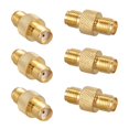 thumbnail image 1 of 6X Adaptador de Barril Hembra Una Hembra SMA Conector Coaxial RF Recto, Dorado, 1 of 5