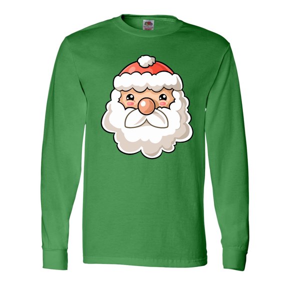 Inktastic Cute Santa Claus Face Long Sleeve T-Shirt