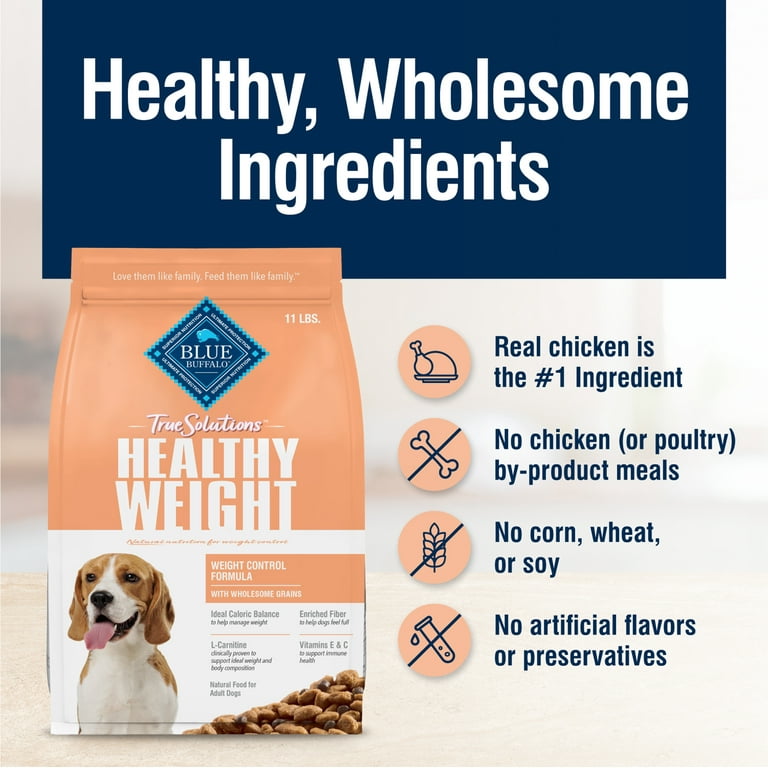 BLUE True Solutions Healthy Weight Adult Dog Dry Food Chicken 11 lb