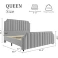 thumbnail image 2 of Senfot Queen Size Platform Bed Frame, Upholstered Bed Frame with Headboard and Footboard, Strong Wooden Slats Support, No Box Spring Required Queen Size Bed Frame, Light Gray, 2 of 7