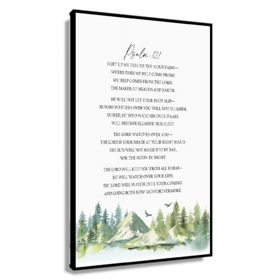 Psalm 121 Bible Verse Printable Wall Art Scripture Digital Prints Christian Wall Decor Watercolor Green Poster Canvas Bedroom Picture Printing