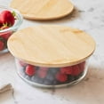 thumbnail image 2 of Better Homes & Gardens 4Cup Round Glass Food Storage Container with Bamboo Lid. Set of 1, 2 Pieces, 2 of 4