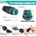 thumbnail image 2 of Caja de conexiones impermeable IP68 - Juego de 4 conectores eléctricos exteriores de 2 vías, caja de conexiones de cableado externo Domino impermeable para cables de tierra de Ø9-12 mm, 2 of 5
