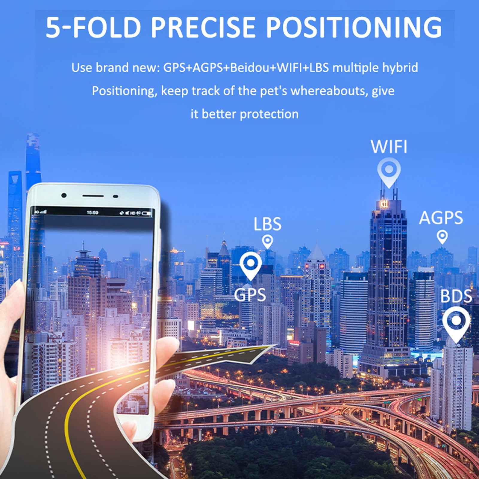 JOGZMZ Dog GPS T-racker Real Time Pet GPS T-racker Location & Activity T-racking Collar with Alarm for Dogs and Cats APP Control