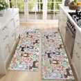 thumbnail image 4 of Kitchen Rugs Sets Of 2,Cute Pitbull Terriers Dog and Flower Anti Fatigue Kitchen Mat Rugs Non Slip Washable,Decorative Kitchen Floor Mats for Kitchen,Sink,Laundry,17"X47", 4 of 5
