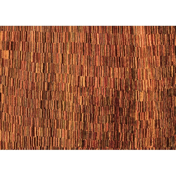 Ahgly Company Indoor Rectangle Abstract Orange Modern Area Rugs, 5' x 8'