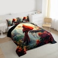 thumbnail image 3 of Feelyou Cartoon Red Bird Bedding Comforter Set for Teens, Princess Castle Twin Comforter Sets, Flower Plant Botanical Reversible Bedding Set, Super Cozy Room Decor, 2 Pieces, 3 of 8