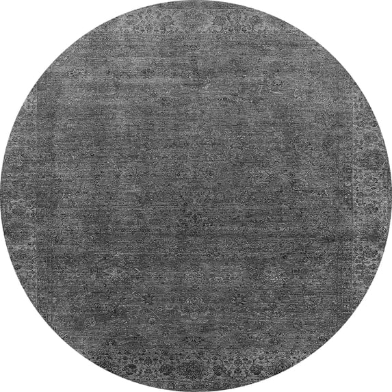 Ahgly Company Indoor Round Oriental Gray Industrial Area Rugs, 7' Round