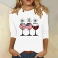 thumbnail image 2 of FAVIPT Fourth of July Shirts Plus Size Women 3/4 Sleeve Crew Neck Tops American Flag Patriotic Print Blouses Casual Dressy Summer 2025 Tunic Tees Multicolor,XXL, 2 of 4