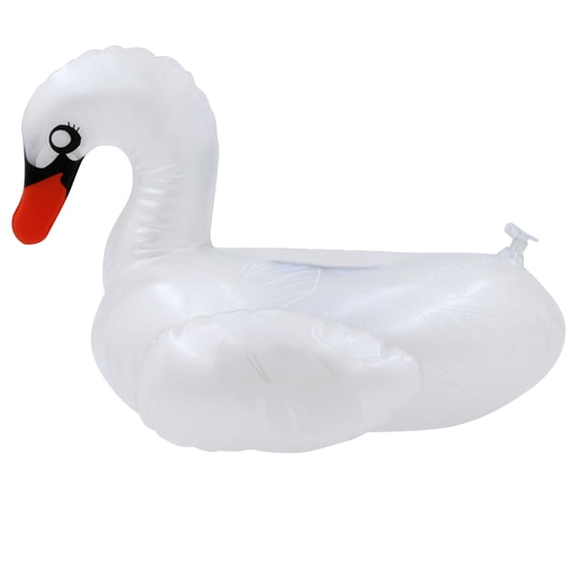Soporte para Vasos de Bebidas Swan, PVC, Portátil, Decoración para Fiestas en Piscina (Cisne Blanco)