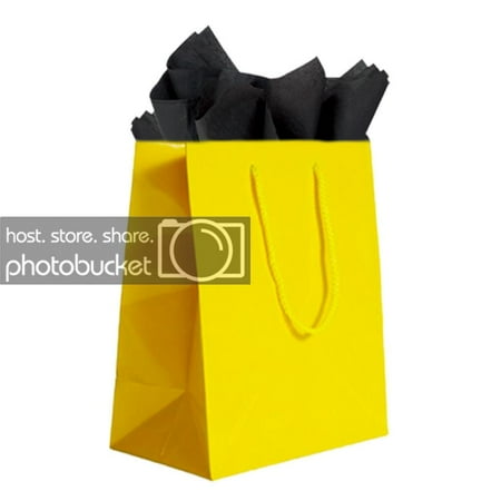 JAM Gift Bag Assortment, 2 Yellow Bags & Black Tissue Paper, 3/Pack