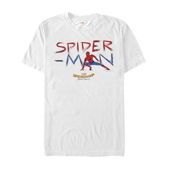 Men's Marvel Spider-Man: Homecoming Paint Streak  Graphic Tee White Large