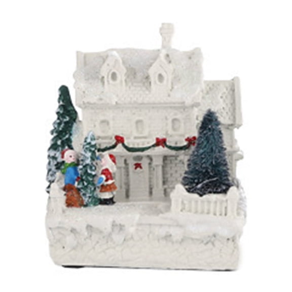 Christmas Scene Village Town Winter Snow LED Light Decoration Gift Holiday Desktop D