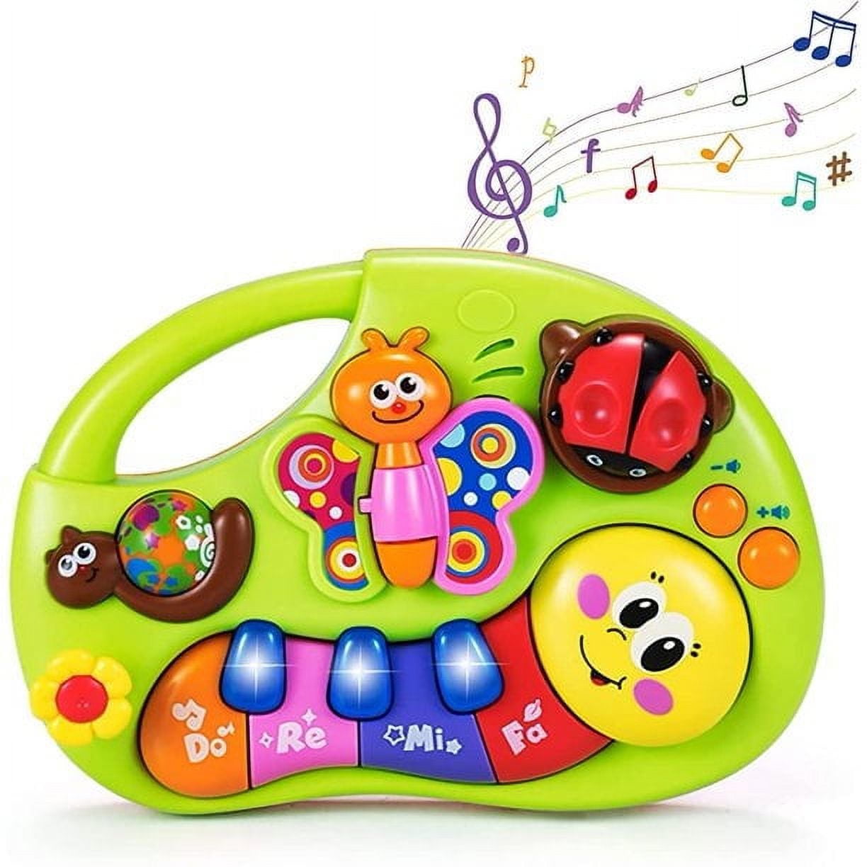 POINTERTECK Musical Baby Toys 6 9 12 18 Months Old Baby Piano Light Up Insects Sounds Music Toy Flip Pull GRAP Spin Activity Learning Interactive Infant Toddler Kids Newborn Toys for 1 Walmart