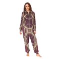 thumbnail image 2 of FORMRS Onesies Pajama for Adults Unisex Hoodie Winter Jumpsuit One Piece Sleepwear, Sizes S-2XL, Gold Abstract Pattern, 2 of 7