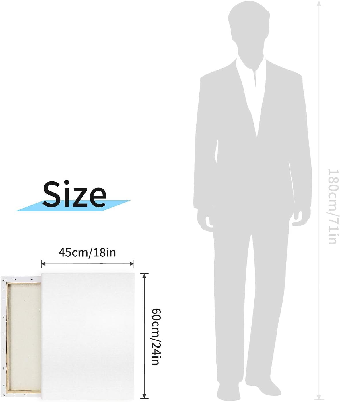 Pre Stretched Canvas 18x24 2 Pack Large Stretched Canvases for Painting Four fold Acrylic Titanium Priming Blank Canvas Boards for Painting