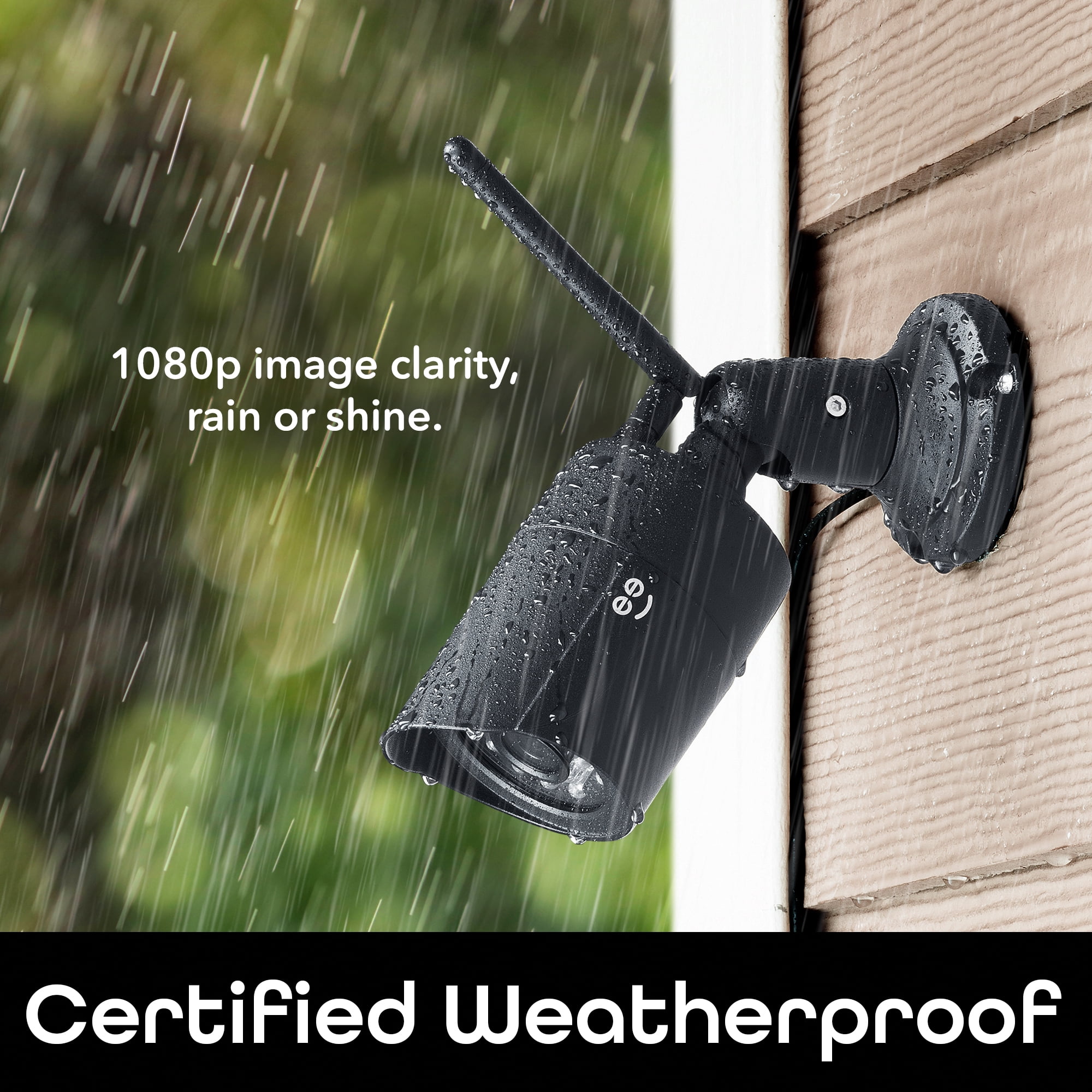 Geeni Hawk 2 Smart Security Outdoor Wired IP66 Camera | Night Vision, Motion Sensor, 2 Way Audio | Works with Alexa & Google Home | Weatherproof Black Surveillance Cam